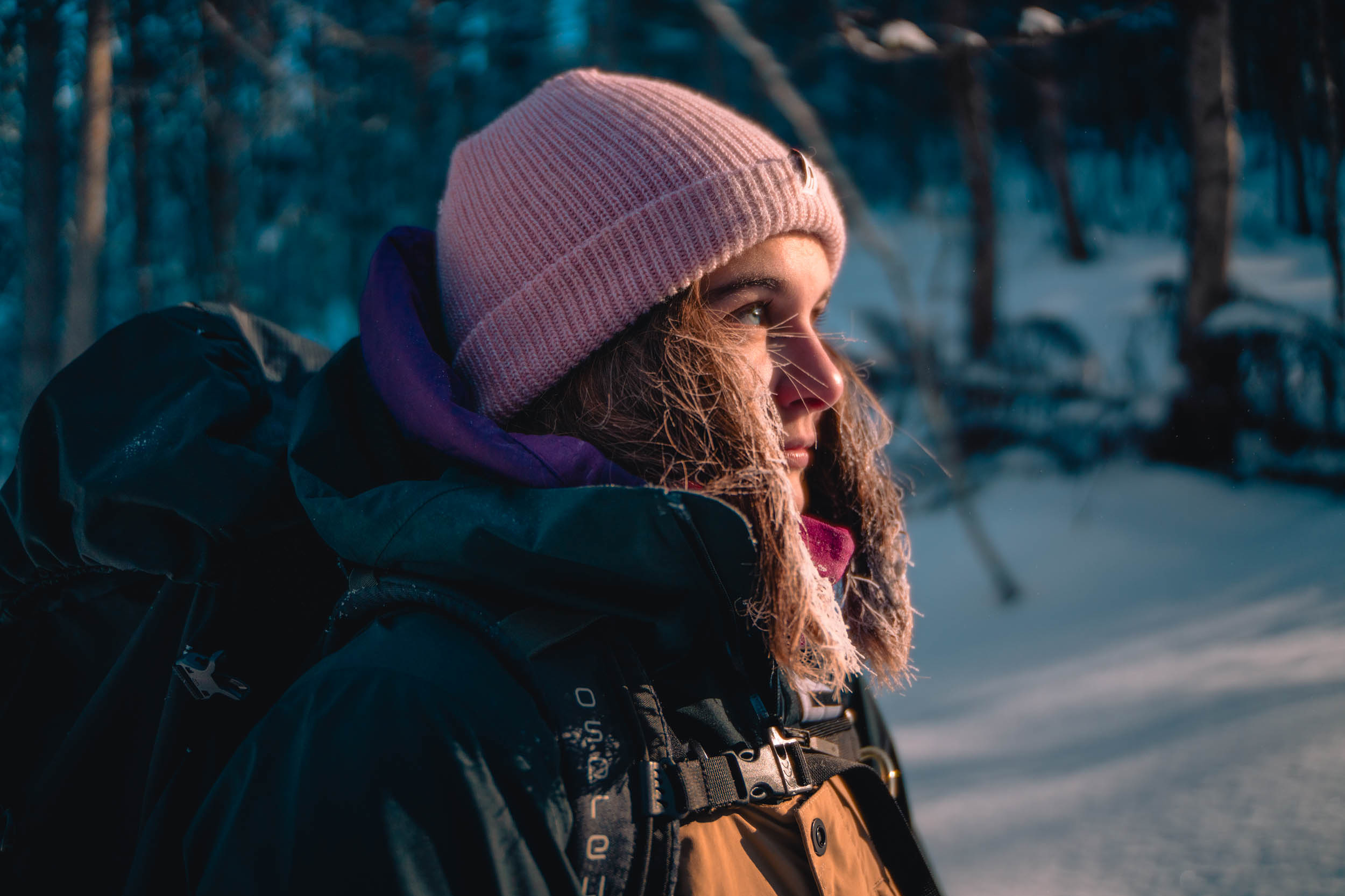 Image d'une personne en randonnée hivernale